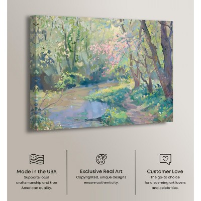 Serenity Green and Pink Rustic Farmhouse Canvas Wall Art