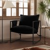 Beautyolove Modern Black Corduroy Upholstered Accent Chair Armchair with Metal Frame, Removable Cushions and Storage Bag - 3 of 4