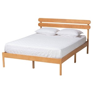 Queen Quincia Wood Platform Bed Sandy Brown - Baxton Studio: Modern Frame, No Box Spring Needed - 1 of 4