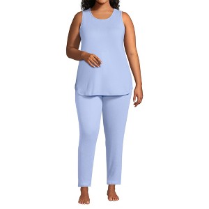 Lands' End Women's Cozy 3 Piece Pajama Set - Robe Top and Pants - 1 of 4