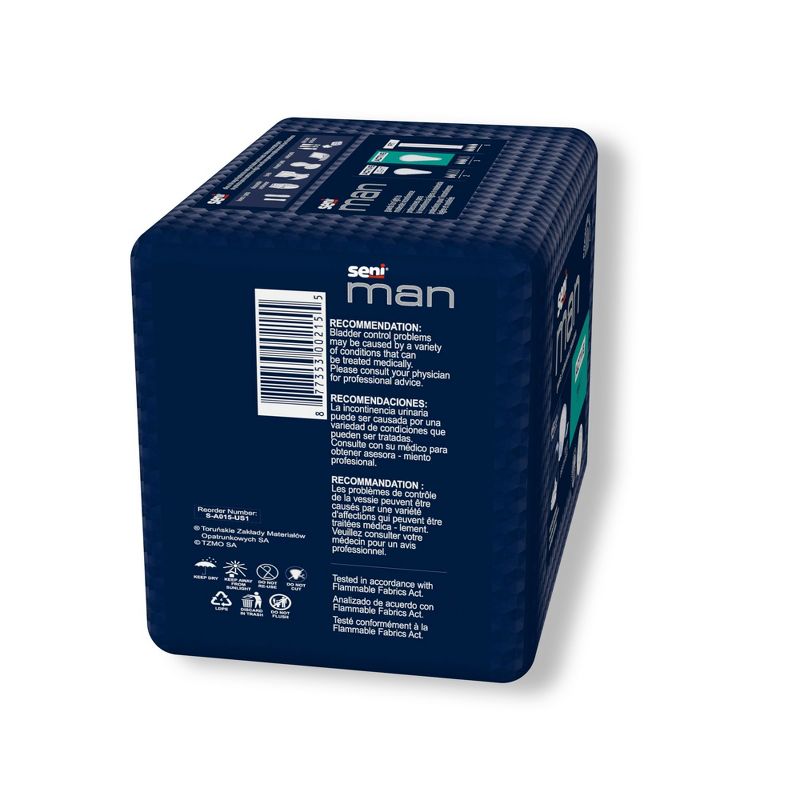 Seni Man Active Bladder Control Pad Moderate Absorbency 8-9/10 X 10-3/5 Inch, 3 of 9