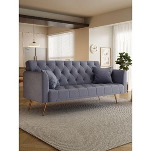 CAVINAS American Retro Velvet Upholstered Loveseat Sofa, Modern Convertible Sofa, Velvet Couch for Living Room, Bedroom, Office - 1 of 4