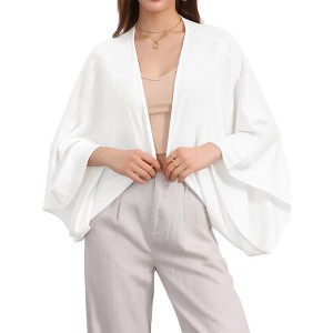 INSPIRE CHIC Women's Summer 3/4 Sleeve Open Front Linen Cardigan - 1 of 4