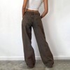 Clotth Women's Y2K Low Rise Baggy Jeans - Loose Fit Vintage Denim Pants with Zipper Fly, Casual Style Wide Leg Pant, Brown - 2 of 4