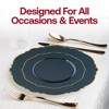 Smarty Had A Party Navy w/ Gold Rim Round Blossom Plastic Wedding Set - 30 Sets - 2 of 4
