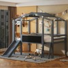 Whisen Playhouse Design Twin Size Loft Bed with Ladder and Slide - 3 of 4