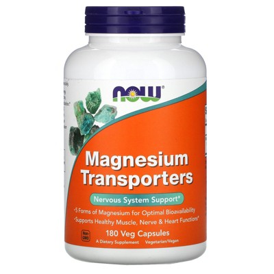 Now Foods Magnesium Transporters, 180 Veg Capsules, Mineral Supplements