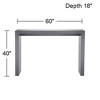 Studio 55D Jessa Modern Minimalist Wood Rectangular Bar Table 60" x 18" Gloss Gray for Spaces Living Room Kitchen Bedroom Bedside Entryway Home Office - image 4 of 4