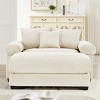 Modern Corduroy Accent Chair with Ottoman, Oversized Deep Seating Cloud Sofa for Living Room or Reading Nook – The Pop Home - 3 of 4