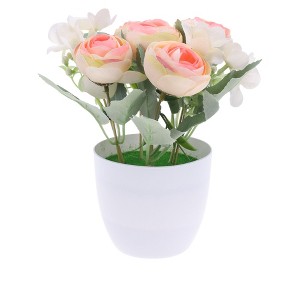 Unique Bargains Artificial Plants Hydrangea Tea Bud Plastic 3.74"x3.74"x7.87" 1 Pcs - 1 of 4