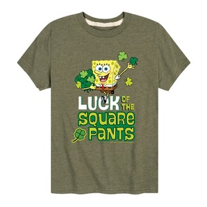 Boys' - SpongeBob Squarepants - Luck Of The Square Pants Short Sleeve Graphic T-Shirt - 1 of 4