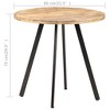 vidaXL Handmade Dining Table - Round Design, Industrial Style with Black Powder-Coated Iron Legs - Rough Mango Wood - Brown, Diameter 31.5in - 4 of 4