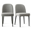 Upholstered Dining Chairs with Linen Blend Fabric and Metal Legs, Modern Armless Side Chairs for Dining Room-Maison Boucle - 4 of 4