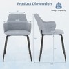Costway 4 PCS Dining Chairs Set of 2 w/ Curved Backrest Wide Seat & Armrests - 3 of 4