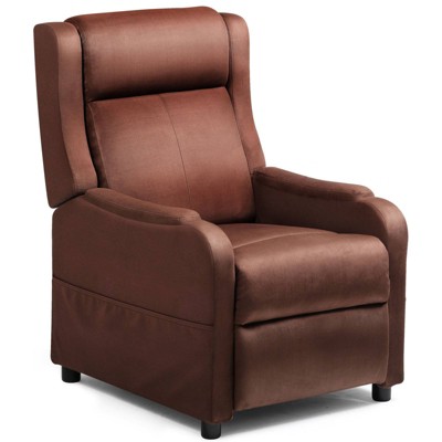 COMHOMA Recliner Chair Massage Single Sofa with Upholstered Handrail Living Room Chair Brown