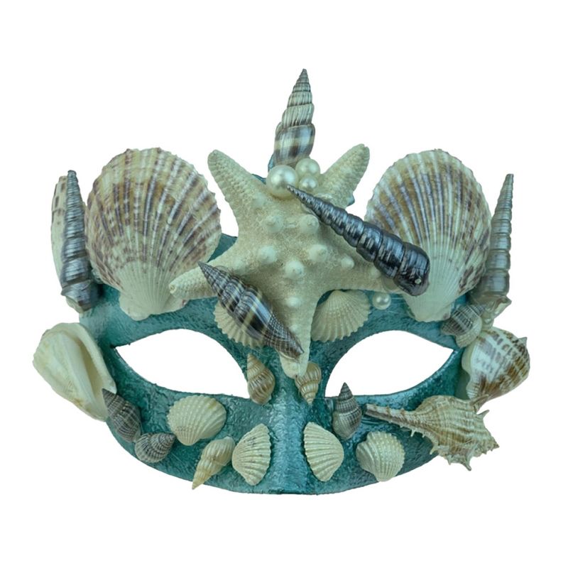 KBW Mermaid Masquerade Costume Mask | Aqua, 1 of 4