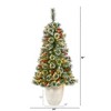 Nearly Natural 50-in Frosted Swiss Pine Artificial Christmas Tree with 100 Clear LED Lights and Berries in White Planter - 2 of 3
