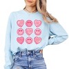 S.W.Smiley Sweethearts Chart Distressed - Women's Garment Dyed Long Sleeve Graphic T-Shirt - 2 of 4