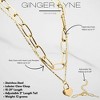 Paperclip Chain Layered Necklace for Women Heart Lock Pendant Gold over Stainless Steel Adjustable up to 21" - 4 of 4