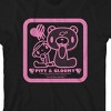 Bioworld Gloomy Bear Pink Character and Name Graphic Youth Black Short Sleeve Crew Neck Tee - 2 of 4