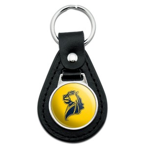 Central Oklahoma Secondary Logo Black Leather Keychain - 1 of 4
