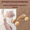 Evideco French Home Goods Natural Wood Hand-Held Massage Rollers for Relaxation and Mobility, Deep Tissue Massage Tools with Rotating Rollers - 2 of 4