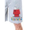 Peanuts Mens' Snoopy Happiness Is Sleeping In Character Sleep Pajama Shorts Grey - 2 of 4