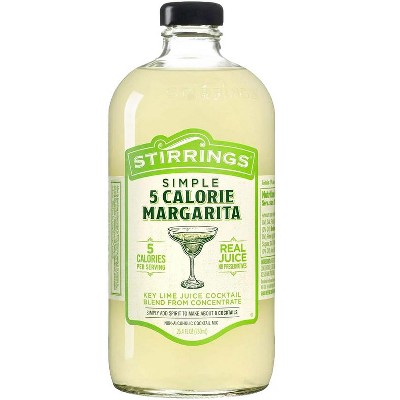 Stirrings Simple 5 Calorie Margarita Cocktail Mix 750ml Bottles - Real Juice No Preservatives - Drink Mixer