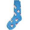 Memoi Men's "Retro Santa" Christmas Holiday Novelty Crew Sock Blue Grotto 10-13 - 3 of 4
