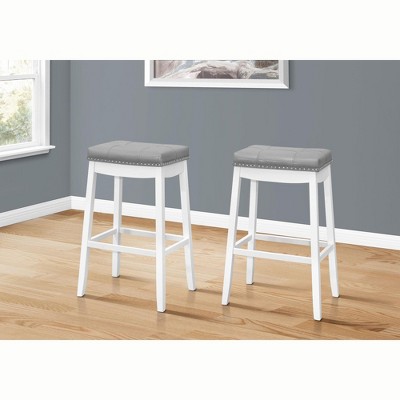 NicBex Set of 2  Bar Stools for Kitchen Island,Leather Counter Bar Stools with Wood legs,Bar Chairs for Dining Rooms,Kitchens Islands,Black/White