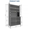 GlasFlength Decorative Storage Cabinets, 6 Level Flip Door Pantry, Grey, 31.5"*18.53"*73.03" - 2 of 4