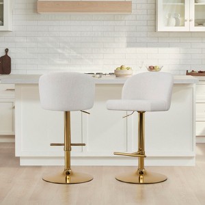 Spruce&Spring Modern Adjustable Swivel Bar Stools Set with Arched Footrest - 1 of 4
