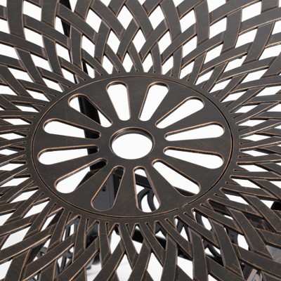 Bronze Cast Aluminum 4-Person Outdoor Bistro Dining Set