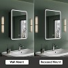 HBEZON Medicine Cabinet with Mirrors and Lights, Recess/Wall Mount Bathroom Cabinet, 3 Mode LED Lights, Anti-Fog, Dimmable, Memory Function - image 3 of 4