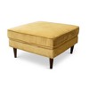 Amber Square Upholstered Ottoman (Yellow Velvet) - 3 of 4