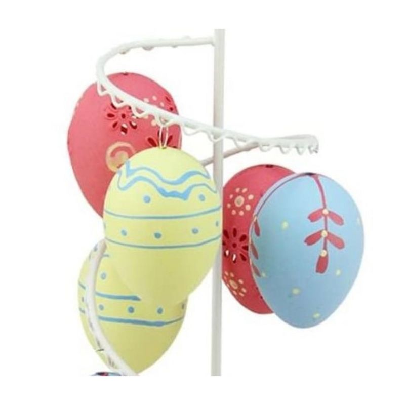 Northlight 14.25" Floral Cut-Out Spring Easter Egg Tree Decoration - Yellow/Pink, 3 of 4