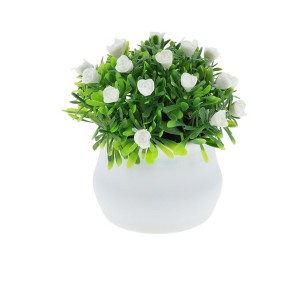 Unique Bargains Faux Plants Solid Rose Plastic 4.72"x4.72"x4.72" 1 Pcs - 1 of 4