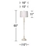 360 Lighting Vintage Chic Floor Lamp 60" Tall Antique White Washed Off White Washed Drum Shade for Living Room Reading Bedroom Office - 4 of 4
