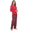 Casual Nights Women's Jersey Knit Long-Sleeve Top and Soft Flannel Bottom Pajama Set - 3 of 4