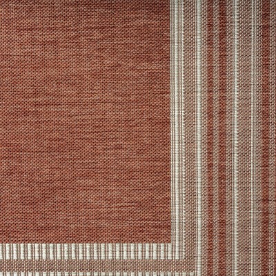Layla Terracotta/Ivory Striped Synthetic Indoor/Outdoor Rug