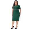 Agnes Orinda Women's Plus Size Retro Sheath Short Sleeve Business Pencil Bodycon Dresses - 3 of 4