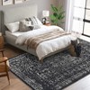 Washable Vintage Floral Distressed Rug Non Slip Low Pile Rug Soft Throw Floor Cover Foldable Indoor Carpet for Living Room Bedroom Playroom Nursery - 4 of 4