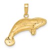 Black Bow Jewelry 14k Yellow Gold 26mm Manatee Pendant - 3 of 4
