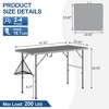 VECELO Folding Card Table with Mesh Bag, Portable Heavy Duty Tabletop with Handle & Leg Lock for Camping or Picnic, Black/White/Gray - 4 of 4