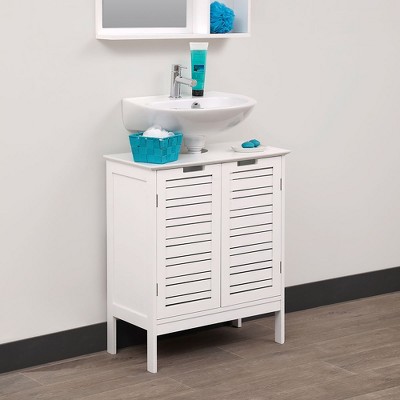 Evideco French Home Goods Under Sink Bathroom Cabinet with 2 Doors and Shelf, Non Pedestal Sink Bathroom Vanity