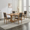 Okak French Country Dining Chairs Set of 2, Kitchen Side Chairs Exquisitely Carved Solid Wood Frame with Square Upholstered Back - 3 of 4