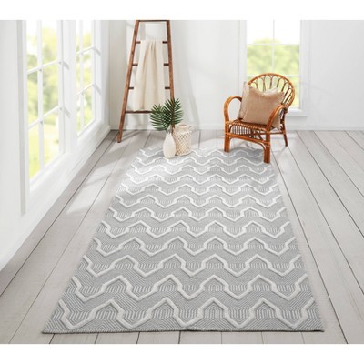 Scandinavian Gray Geometric Handwoven Wool Area Rug
