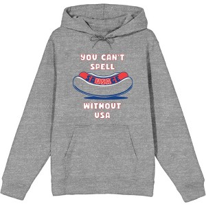 Americana You Can't Spell Sausage Without USA Long Sleeve Adult Hooded Sweatshirt - 1 of 2