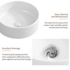 ChicFurnit Bathroom Sinks Round Countertop Bathroom Sink Porcelain Ceramic Thin Edge Basin Vessel Sink for Bathrooms, White, 14.57"*14.57"*5.12" - 3 of 4