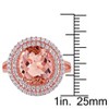 EVERLY JEWELRY |Rose Plated Sterling Silver 7.36 CT TGW Cubic Zirconia and Simulated Morganite Cocktail Ring - 4 of 4